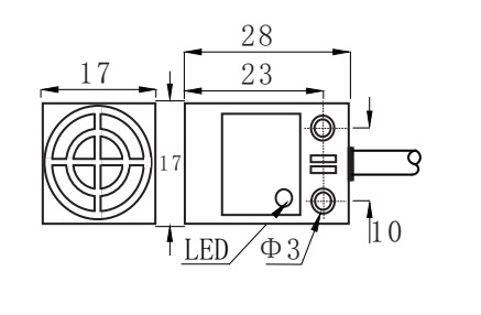 17x17x28 square proximity switch