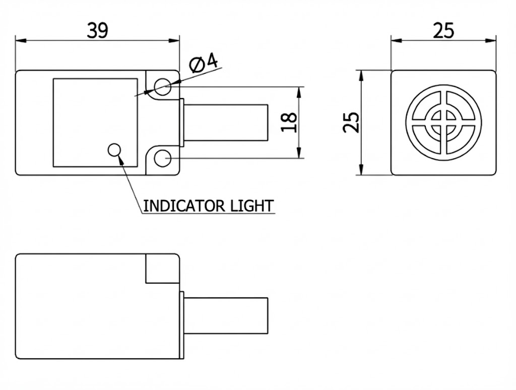 25X25X39 square proximity switch