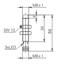 M8 plug-in analog proximity switch