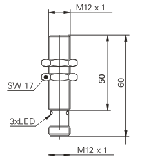 M12 plug-in analog proximity switch