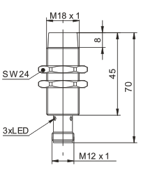 M18 plug-in analog proximity switch