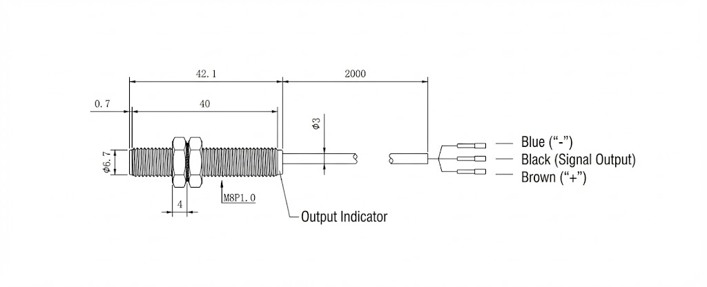 M8 Inductive Proximity Sensor - NPN NO/NC (Flush) M8 Inductive Proximity Sensor - NPN NO/NC (Flush)