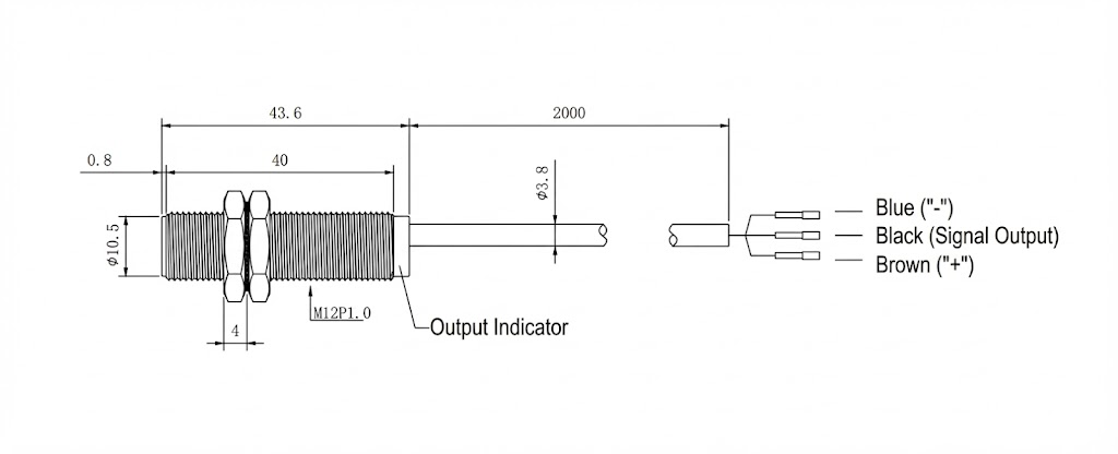 M12 Inductive Proximity Sensor - NPN NO/NC (Flush) M12 Inductive Proximity Sensor - NPN NO/NC (Flush)
