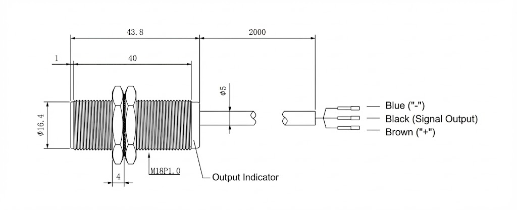 M18 Inductive Proximity Sensor - NPN NO/NC (Flush) M18 Inductive Proximity Sensor - NPN NO/NC (Flush)