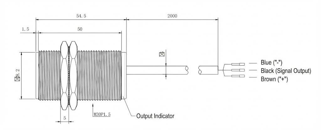 M30 Inductive Proximity Sensor - NPN NO/NC (Flush) M30 Inductive Proximity Sensor - NPN NO/NC (Flush)