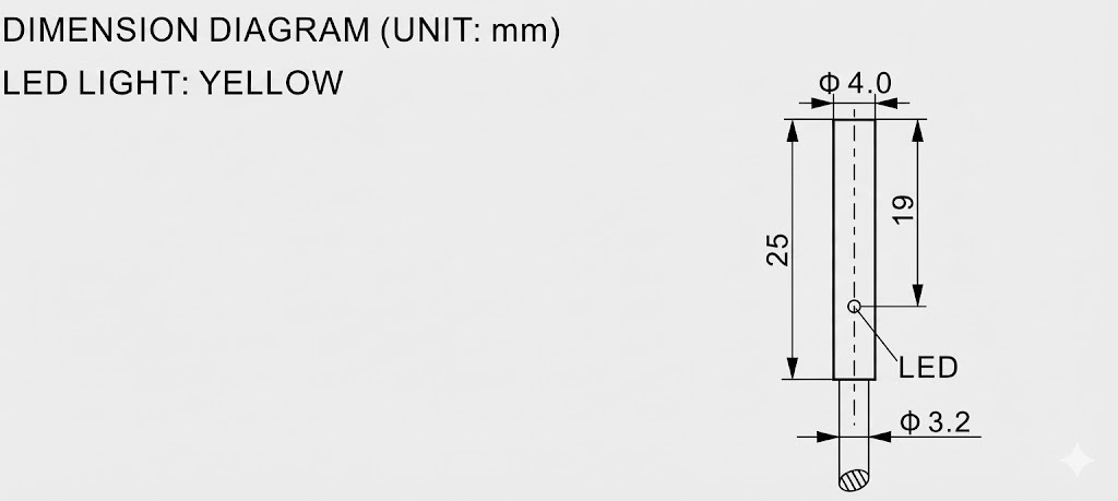 φ4 Miniature Magnetic Proximity Sensor - NPN/PNP NO/NC (Smooth Barrel) φ4 Miniature Magnetic Proximity Sensor - NPN/PNP NO/NC (Smooth Barrel)