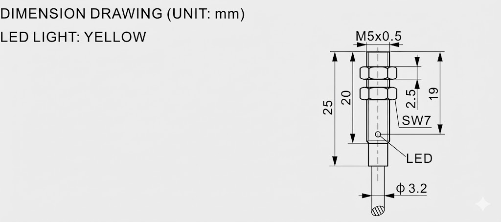 φ5 Miniature Magnetic Proximity Sensor - NPN/PNP (all polarity) φ5 Miniature Magnetic Proximity Sensor - NPN/PNP (all polarity)