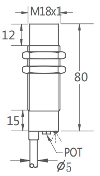 M18 Non-Flush Capacitive Proximity Sensor M18 Non-Flush Capacitive Proximity Sensor
